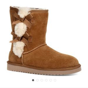 UGG Tan Kids Boots with Cream Accents